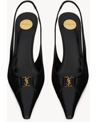 Saint Laurent - Babylone Breteuil Slingbacks En Cuir Lisse - Lyst