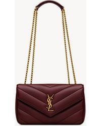 Saint Laurent - Loulou Small Matelassé Aus Lammleder - Lyst