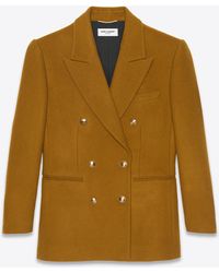 Saint Laurent Veste à double boutonnage en feutrine brossée - Multicolore