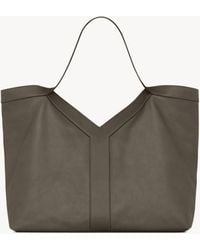 Saint Laurent - Y Cabas Oversize En Cuir Lisse - Lyst