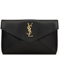 Saint Laurent - Small Cassandre Envelope レザーポーチ - Lyst