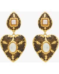 Saint Laurent - Heart Drop Earrings - Lyst