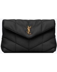 Saint Laurent - Puffer Small Pouch In Quilted Lambskin - Lyst