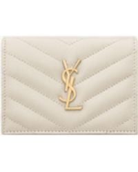 Saint Laurent - Saint Laone Sizerent Cassandre Matelassé Flap Card Case - Lyst