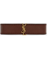 Saint Laurent - Cassandre Bracelet In Leather - Lyst