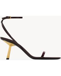 Saint Laurent - Lee Sandalen Aus Lackleder Bernstein - Lyst
