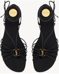 Saint Laurent - Babylone Leather Sandals - Lyst