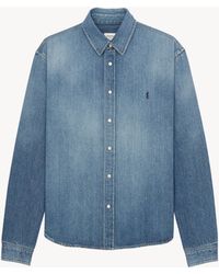 Saint Laurent - Cassandre Jeanshemd Aus Denim - Lyst