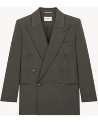 Saint Laurent - Double-Breasted Short Jacket - Lyst