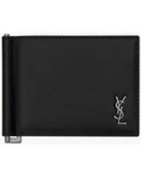 Saint Laurent - ビルクリップウォレット "タイニーカサンドラ"（マットレザー） ブラック - Lyst