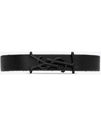 Saint Laurent - Opyum Bracelet In Smooth Leather And Metal - Lyst