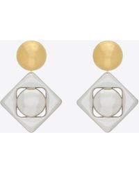 Saint Laurent - Geometric Earrings In Metal - Lyst