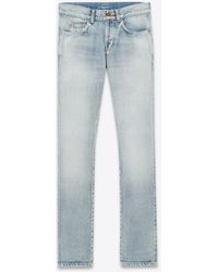 Saint Laurent - Slim-fit-jeans aus denim - Lyst