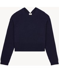 Saint Laurent - Pullover Con Scollo A V Sulla Schiena - Lyst