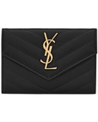 Saint Laurent - Cassandre Matelassé Small Envelope Wallet - Lyst