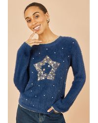 Yumi' - Fluffy Star Christmas Jumper - Lyst