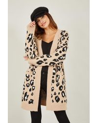 Yumi' - Animal Intarsia Long Cardigan - Lyst