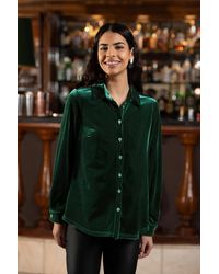 Yumi' - Velvet Relaxed Fit Shirt - Lyst