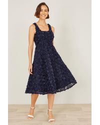 Yumi' - Applique Floral Skater Dress - Lyst