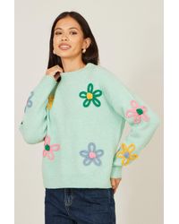 Yumi' - Relaxed Flower Embroidered Jumper - Lyst