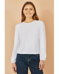 Yumi' - Stretch Cotton Jersey Long Sleeve Top - Lyst
