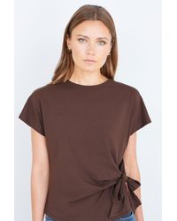 Yumi' - Cotton Jersey Top With Knot Detail - Lyst