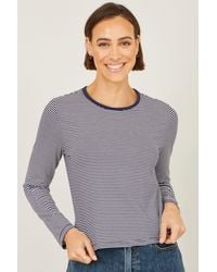 Yumi' - Striped Jersey Long Sleeve T-Shirt - Lyst