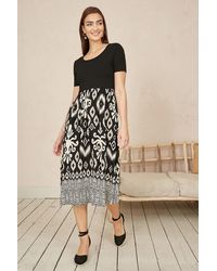 Yumi' - Jersey Stretch Top And Ikat Skirt Midi Dress - Lyst