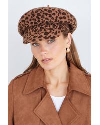 Yumi' - Leopard Print Baker Boy Hat - Lyst