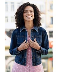 Yumi' - Stretch Denim Jacket With Pocket Detail - Lyst
