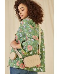 Yumi' - Quilted Camera Bag With Cross Body Woven Strap - Lyst