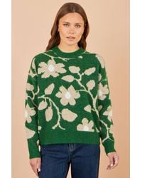 Yumi' - Floral Intarsia Relaxed Fit Jumper - Lyst