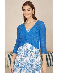 Yumi' - Cotton Crochet Knitted Top - Lyst