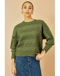 Yumi' - Cable Knit Relaxed Fit Jumper - Lyst