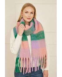 Yumi' - And Check Fluffy Scarf - Lyst