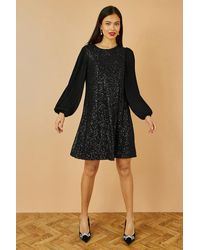 Yumi' - Velvet Sequin Tunic With Long Pleated Sleeves - Lyst