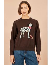 Yumi' - Dalmatian Intarsia Relaxed Jumper - Lyst