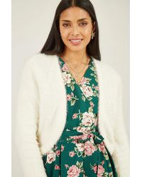 Yumi' - Ivory Eyelash Knit Bolero - Lyst