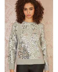 Yumi' - Mela All Over Sequin Relaxed Fit Jumper - Lyst