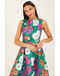 Yumi' - Floral Jacquard Skater Dress - Lyst