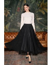 Yumi' - Diamonte Tulle Midi Skirt - Lyst