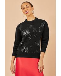 Yumi' - Relaxed Knitted Jumper With Sequin Detail - Lyst