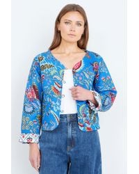 Yumi' - Boho Print Cotton Reversible Quilted Jacket - Lyst