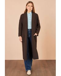 Yumi' - Knitted Maxi Cardigan With Pockets - Lyst