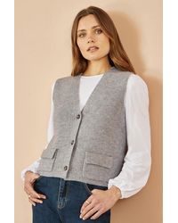 Yumi' - Knitted Pullover Waistcoat - Lyst