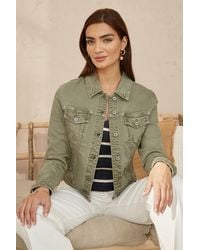 Yumi' - Stretch Cotton Denim Jacket - Lyst