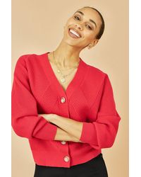 Yumi' - Relaxed Fit Cardigan With Stitch Detail - Lyst