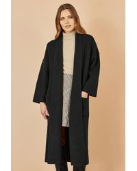 Yumi' - Knitted Maxi Cardigan With Pockets - Lyst