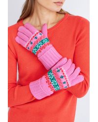 Yumi' - Festive Fairisle Knitted Gloves - Lyst