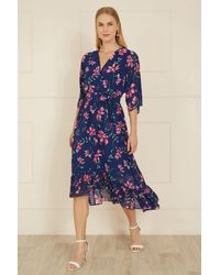 Yumi' - Floral Kimono Dipped Hem Dress - Lyst